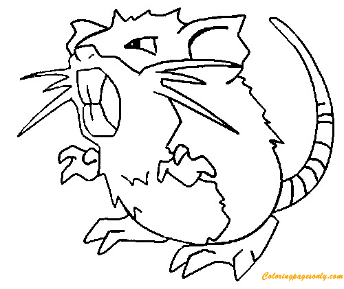 Raticate Coloring Pages