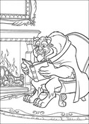 Beast is reading a book  from Beauty and the Beast Coloring Page