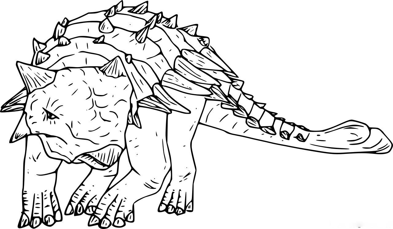 Desenho de Dinossauro Anquilossauro para colorir