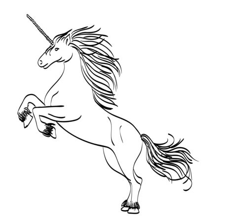 Rearing Unicorn Coloring Pages