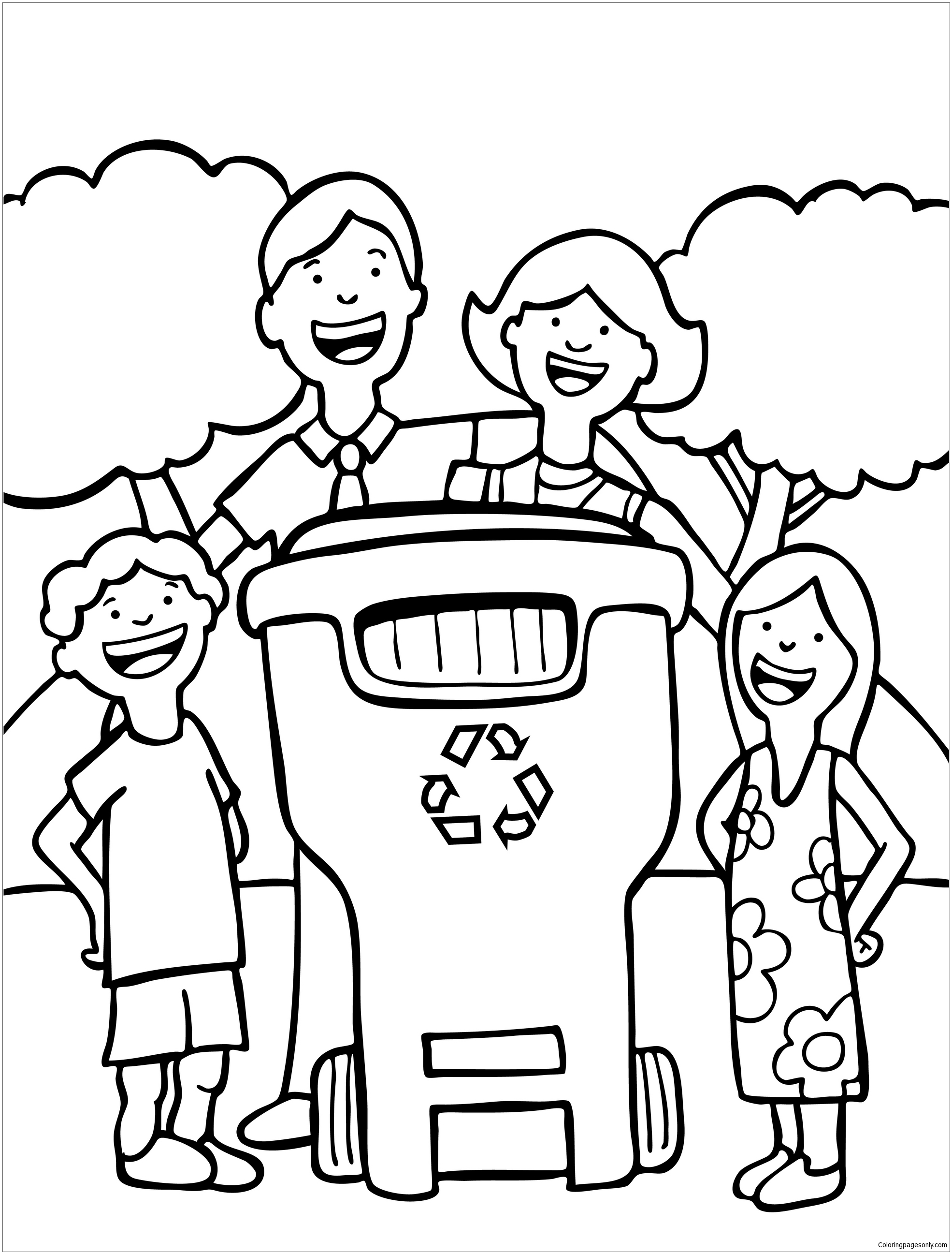 Recycle In Recycling Coloring Page - Free Coloring Pages Online