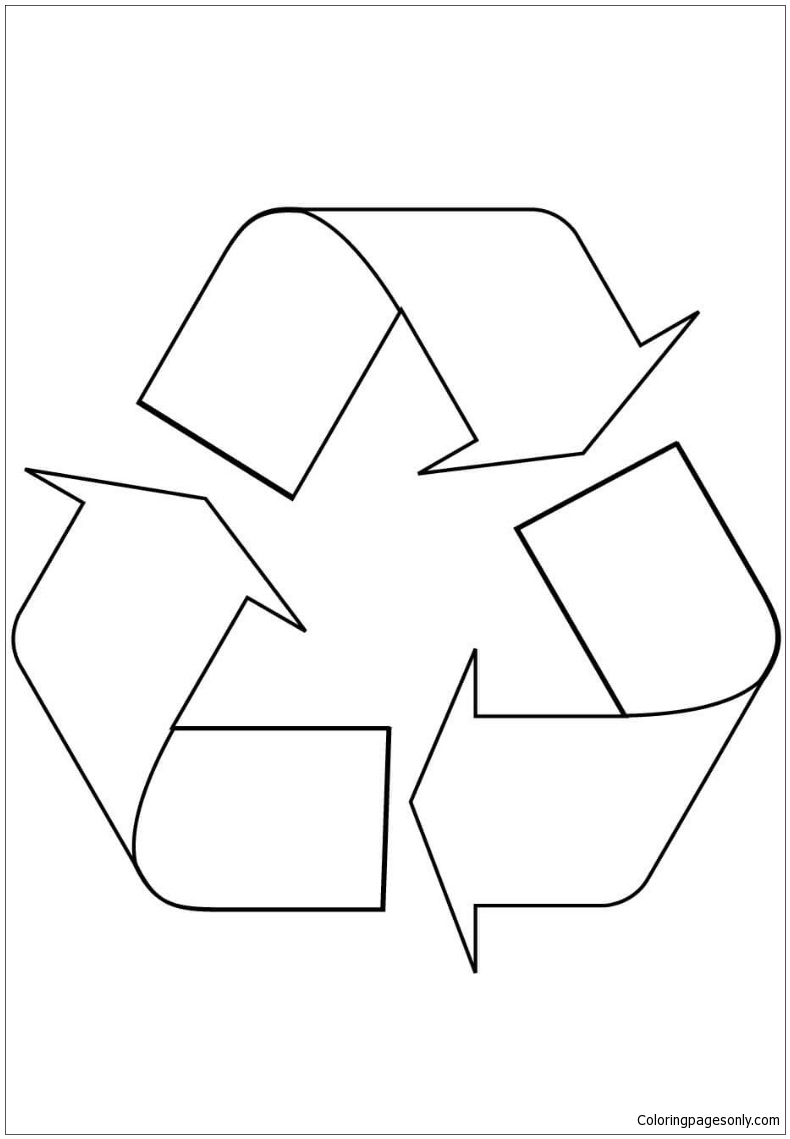 Recycle Symbol Coloring Pages Nature & Seasons Coloring Pages