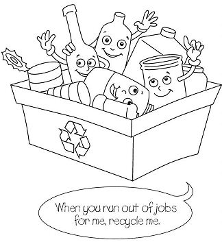 Recycling Bin 2 Coloring Pages