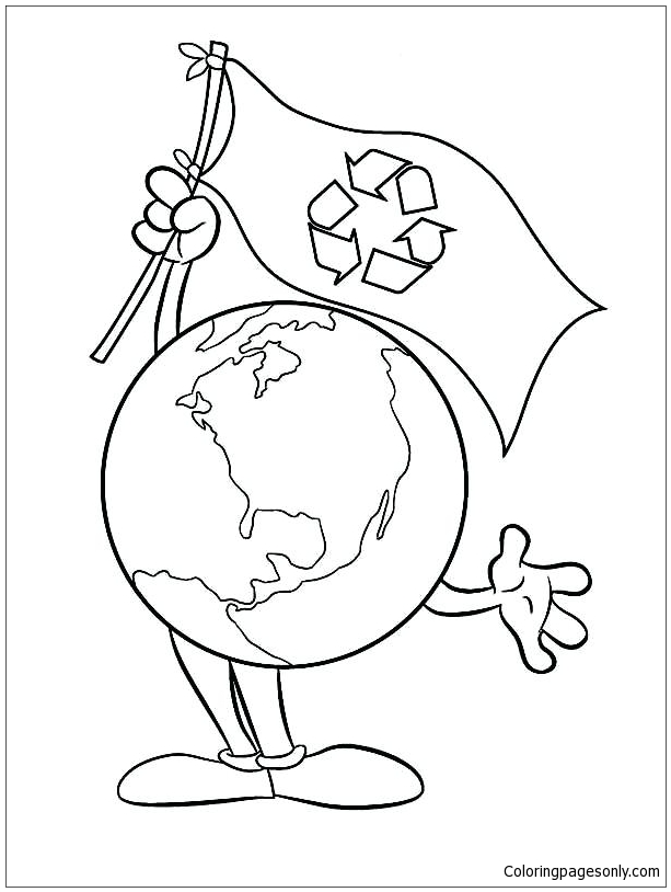 Recycling On Earth Day Coloring Pages