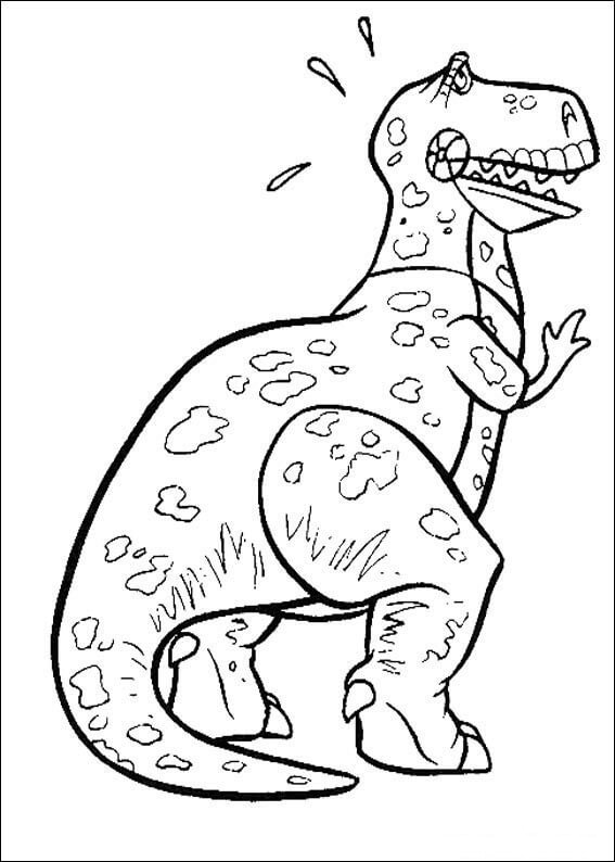 Pagina da colorare del dinosauro Rex