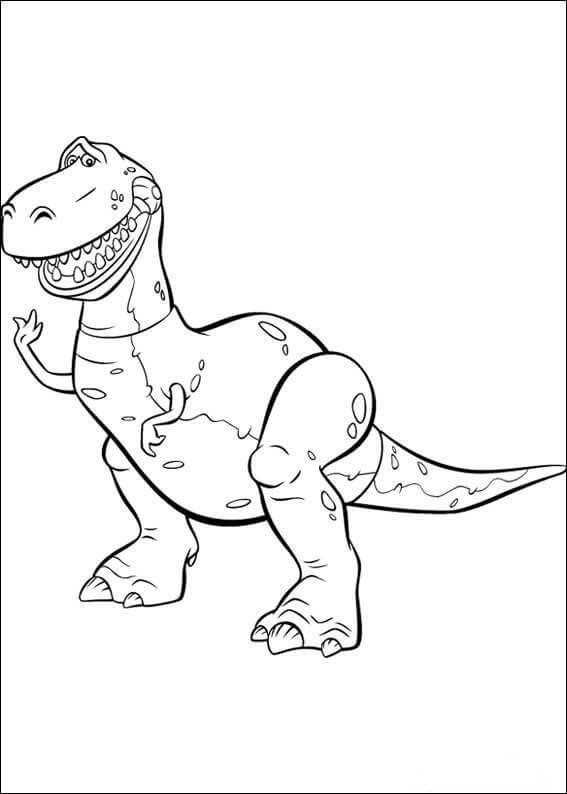 Rex is standing Coloring Page