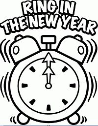 Ring In The New Year Coloring Page