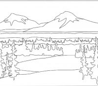 Mountain River Coloring Pages