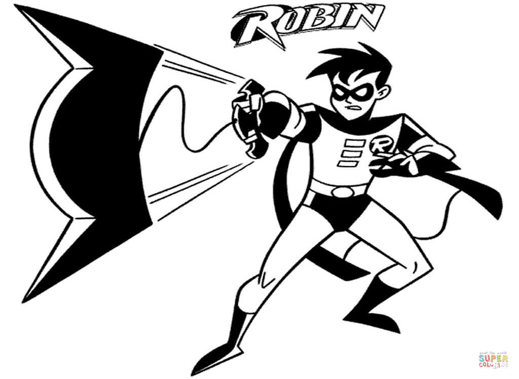 young justice robin coloring pages