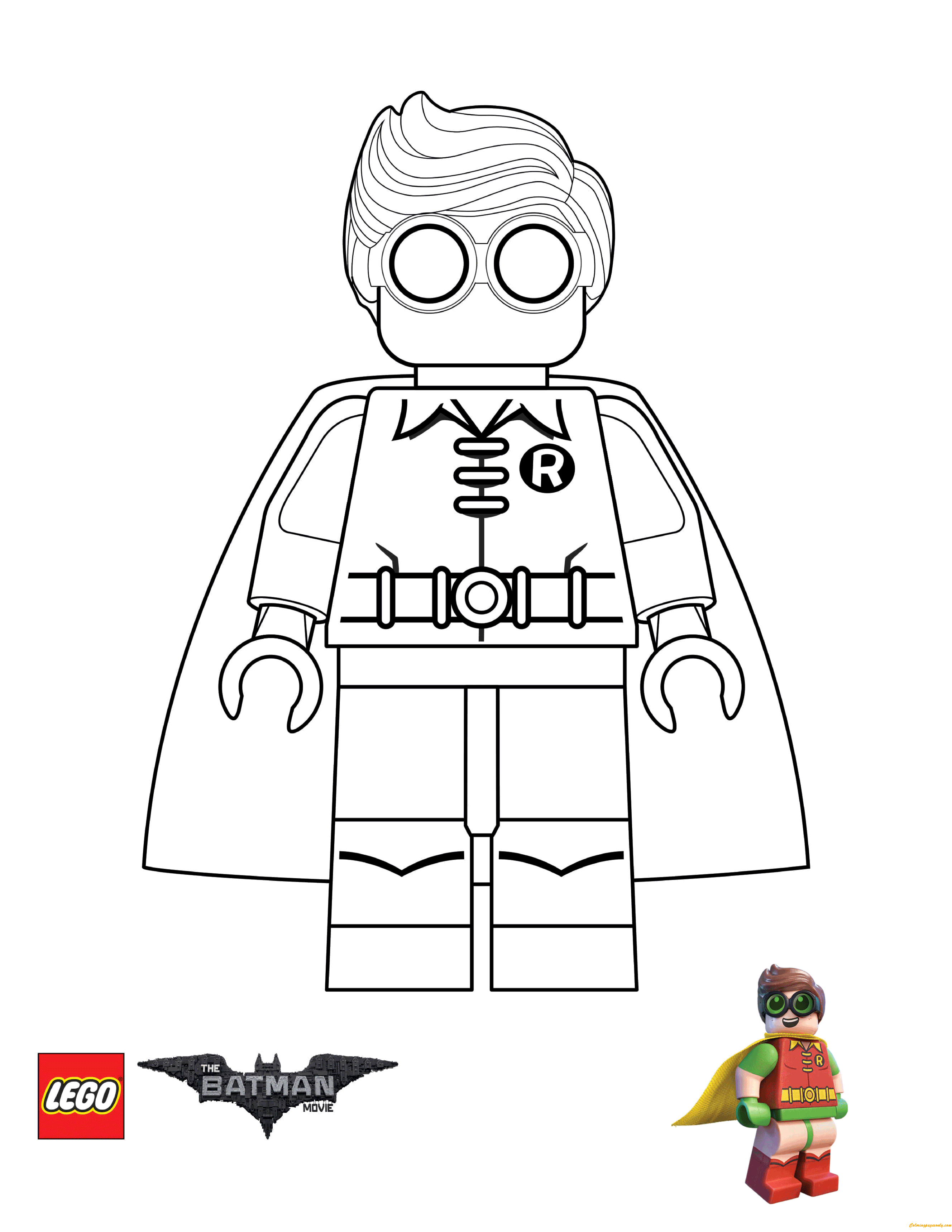 Robin From Lego Batman Movie Coloring Page Free Coloring