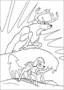 Раскраска Роу и Бэмби из мультфильма "Бэмби"