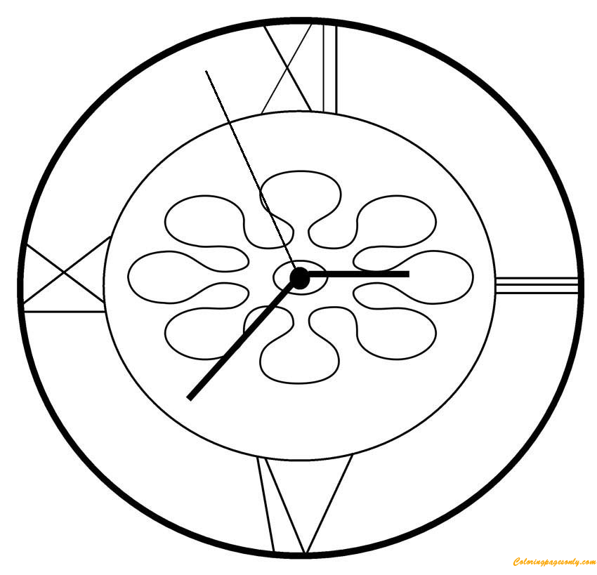 Roman Wall Clock Coloring Pages