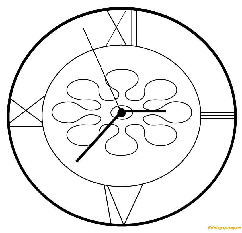 Download Roman Wall Clock Coloring Pages - Clock Coloring Pages - Free Printable Coloring Pages Online