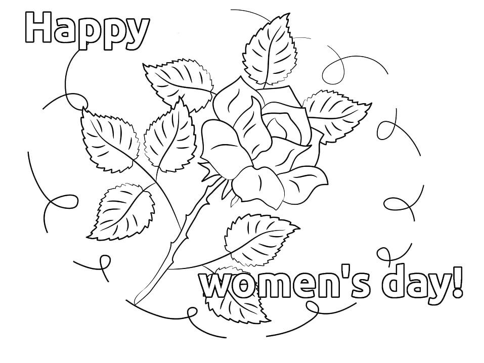 Rose for Womens Day Coloring Pages