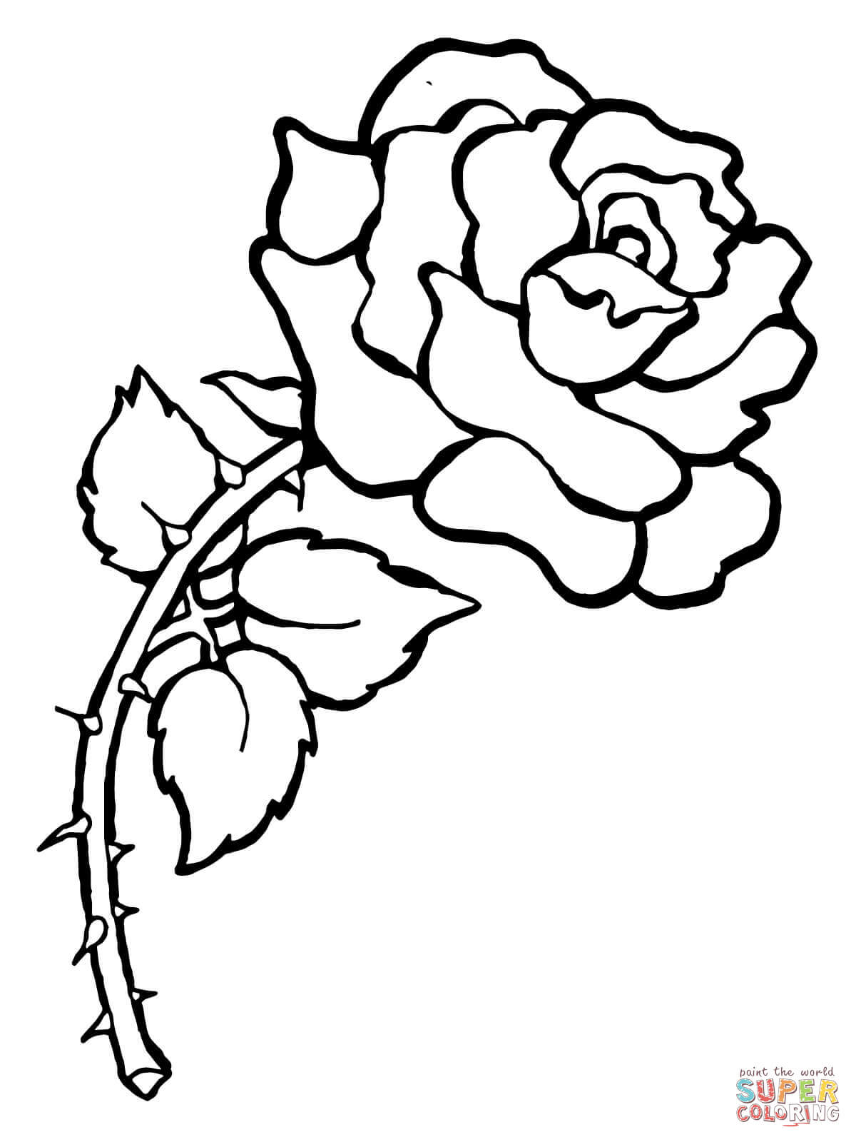 Rose With Thorns Coloring Pages