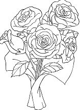 Página para colorir de flores de rosas