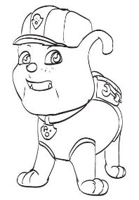 Rubble Paw Patrol Coloring Page