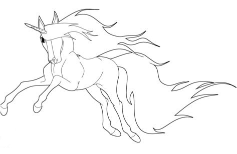 Running Unicorn Coloring Pages