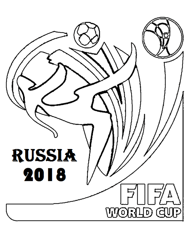 Página para colorir simples da Rússia FIFA Wordl Cup