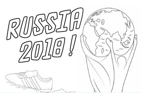 Página para colorir da Copa do Mundo da Rússia 2018