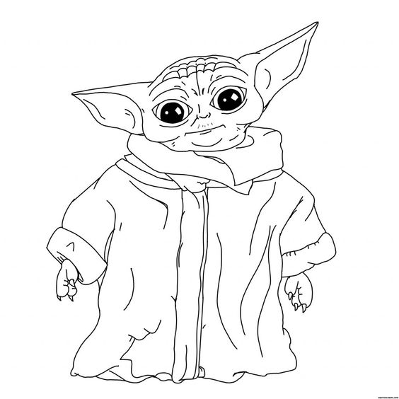 Verdrietig Baby Yoda Kleurplaten