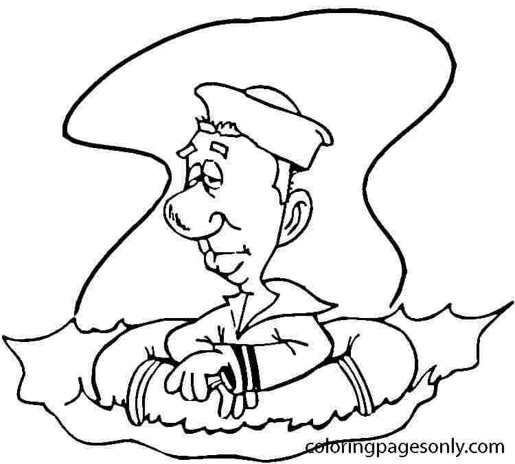 Sad Sailor is in need of your help on the ocean floor Coloring Pages