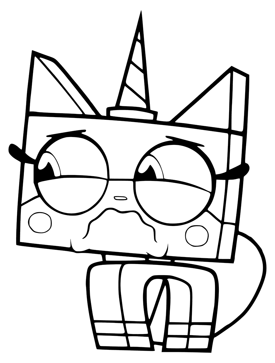 Sad Unikitty Cat Lego Coloring Pages