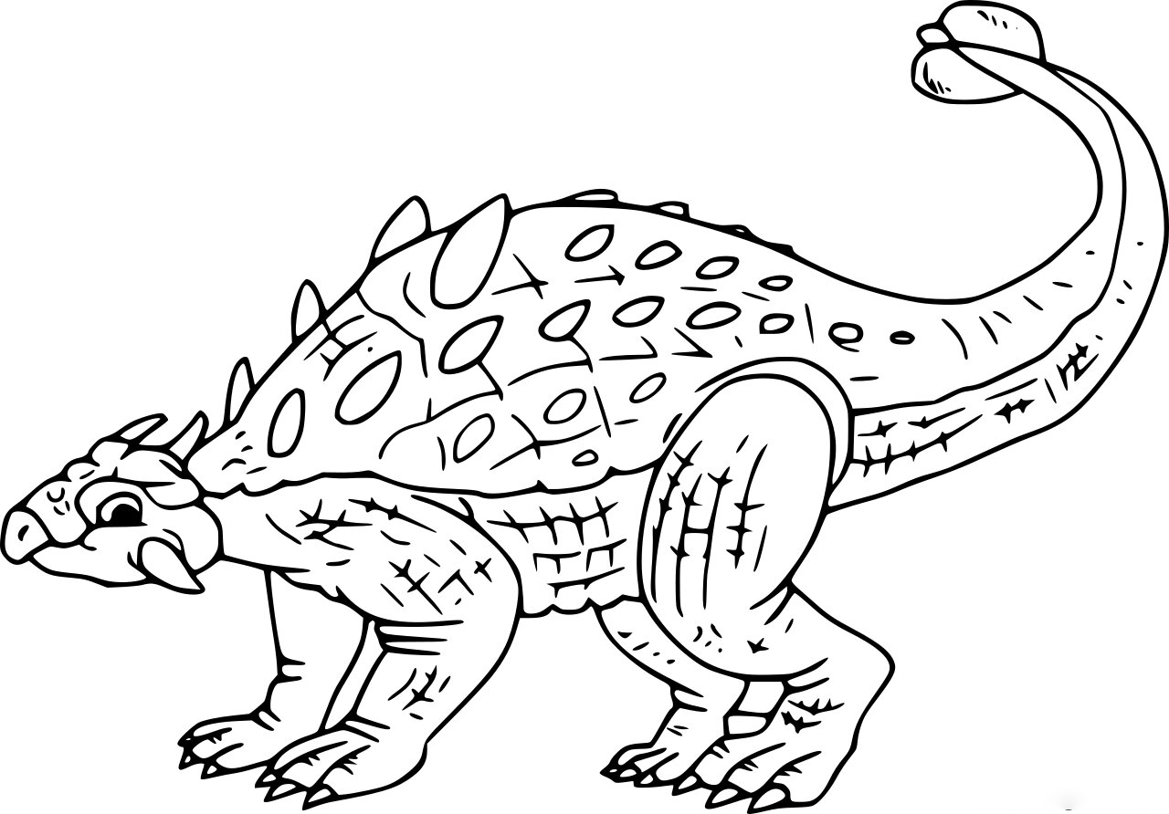 Saichania chulsanensis is a genus of herbivorous Ankylosaurid Dinosaur Coloring Page