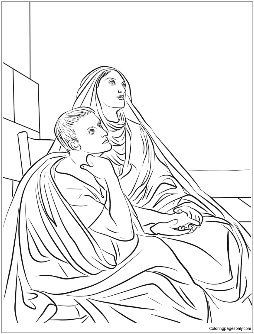 Der heilige Augustinus und die heilige Monica aus berühmten Gemälden