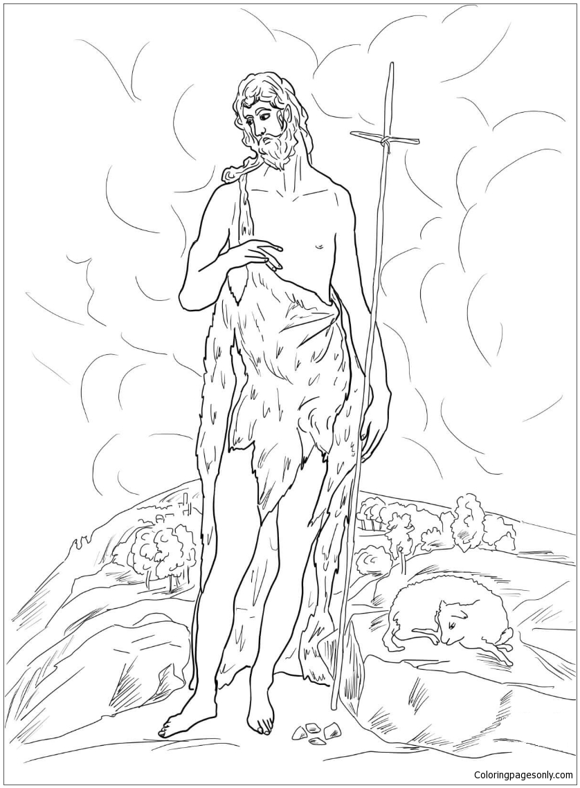 Saint John The Baptist In The Wilderness Coloring Pages