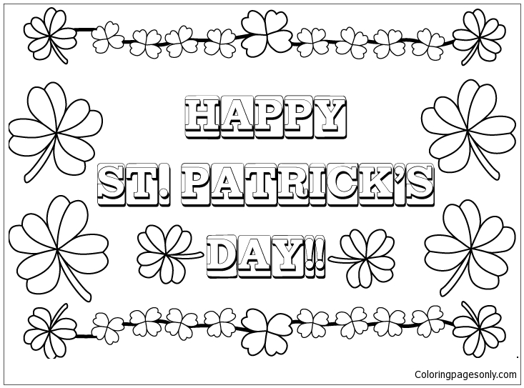 Saint Patricks Day Coloring Pages - Happy St. Patricks Day Coloring