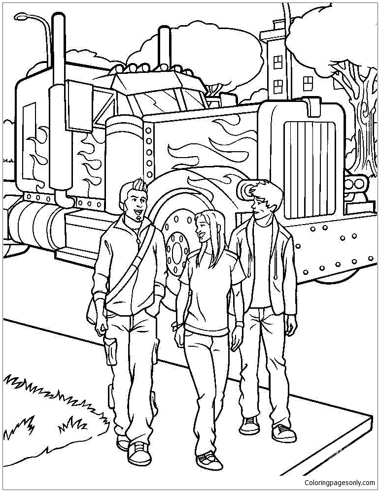 Sam With His Friends Coloring Pages - Transformers Coloring Pages