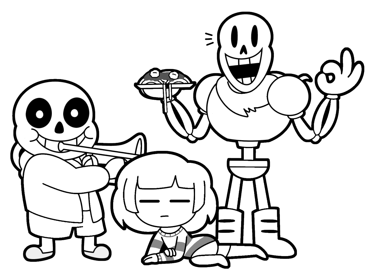 Sans Fight Coloring Page