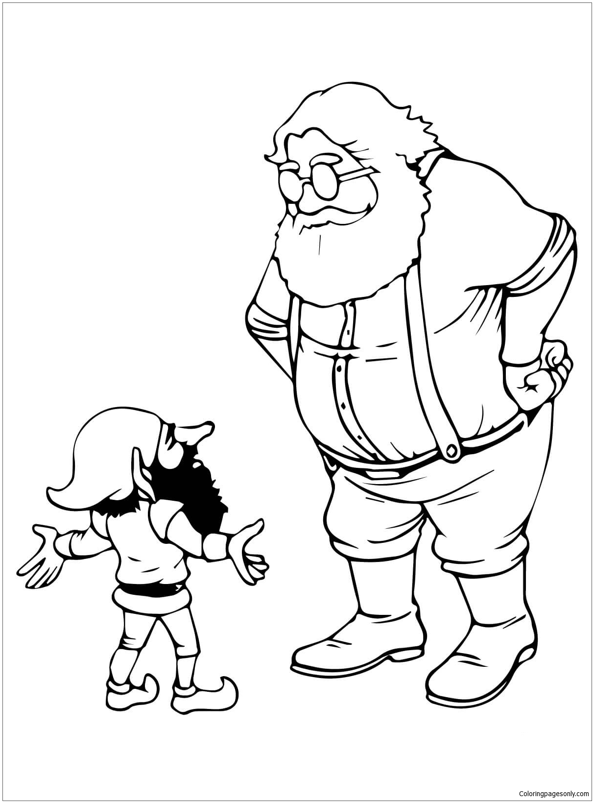 Download Santa and Christmas Elf Talking Coloring Pages - Holidays Coloring Pages - Free Printable ...