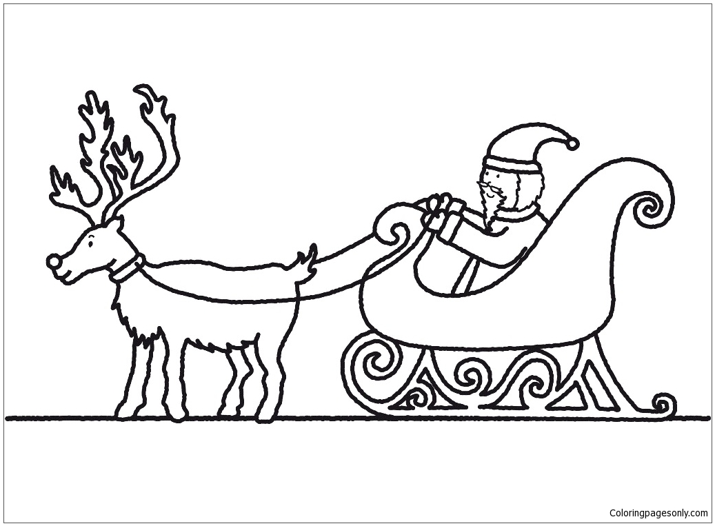 Santa Claus And Sleigh Coloring Pages - Santa Claus Coloring Pages