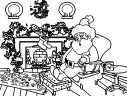 Santa Claus Is Relaxing After Christmas Journey Coloring Page
