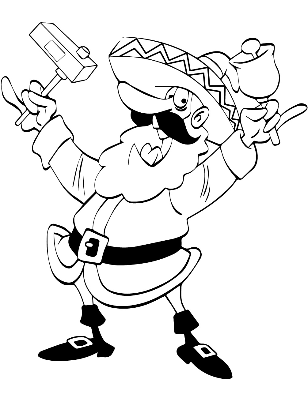 Santa Claus Mexican Coloring Pages