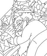 Santa Claus Sleeping Coloring Page