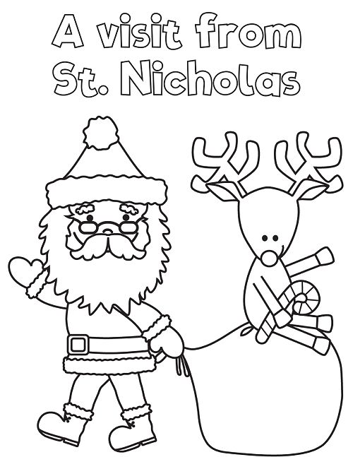Santa Claus Visit School Coloring Pages