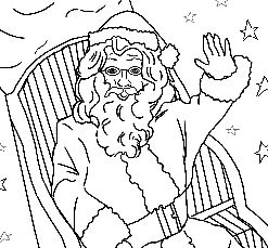 Santa In A Sleigh Coloring Page