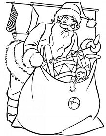 Santa Preparing Gifts Christmas Coloring Page