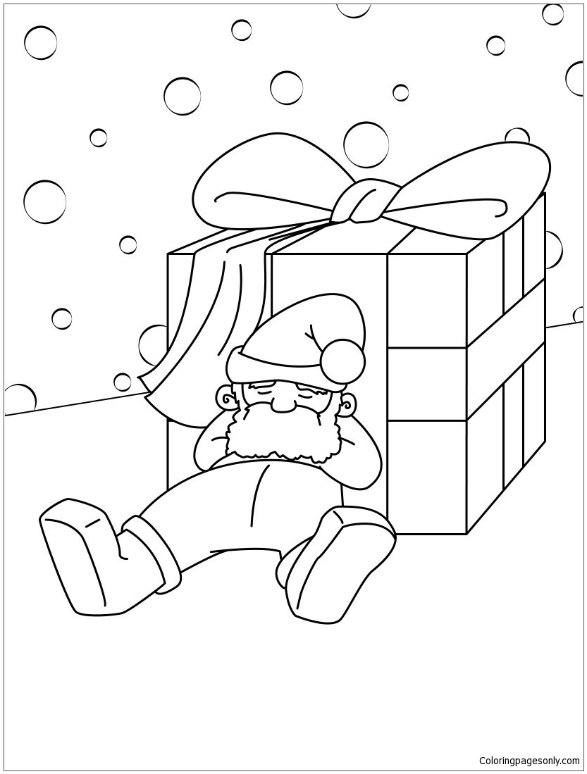 Santa Takes A Nap Coloring Pages