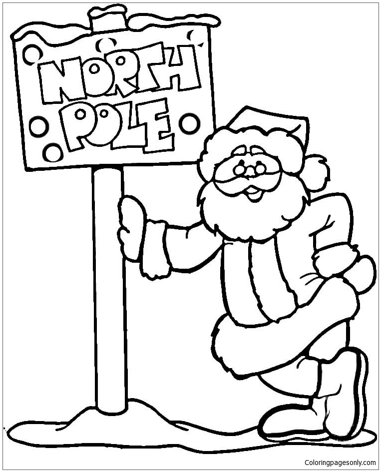 Santa To North Pole Coloring Pages