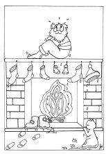 Santas Wet Socks Over The Fireplace Coloring Pages