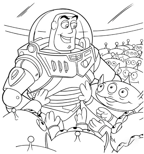 Sarge with Buzz Lightyear Coloring Page