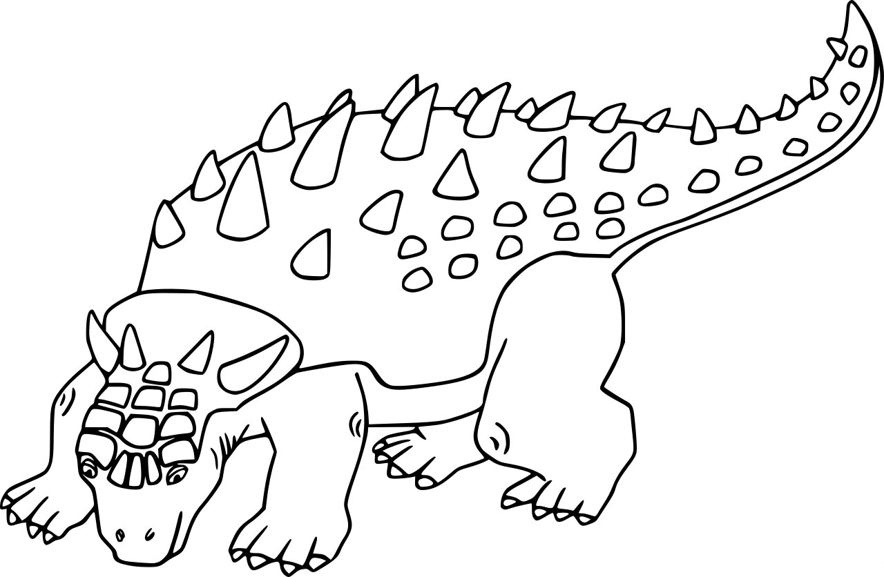 Sauropelta has a grey body with dark grey armour running down its back Coloring Page