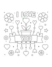 Say Love You On Valentines Day Coloring Pages