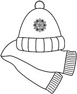 Scarf and Winter Hat Coloring Page