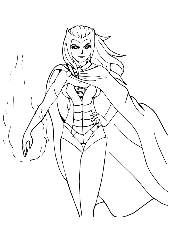 Scarlet Witch Avengers Coloring Page