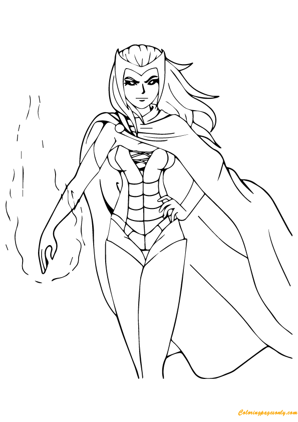 Scarlet Witch Avengers Coloring Page Free Printable Coloring Pages